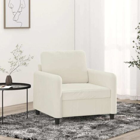 Sillón de terciopelo color crema 60 cm vidaXL (1/5)