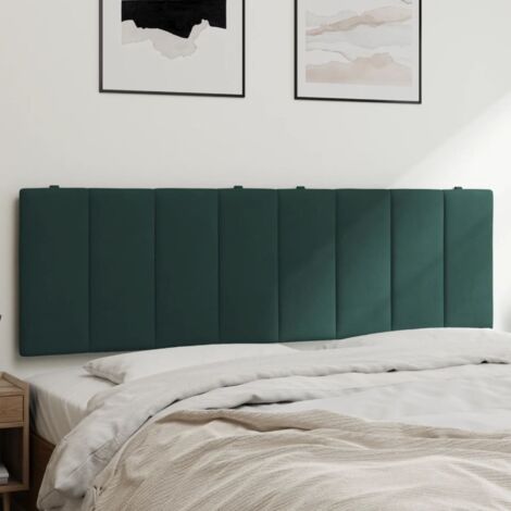 vidaXL Cabecero de cama acolchado Hanko terciopelo verde oscuro 160 cm