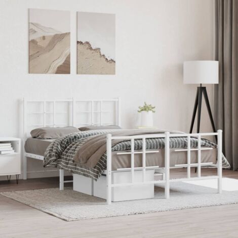 Estructura cama sin colchón con estribo metal blanco 120x200 cm vidaXL (1/5)