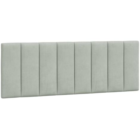 Cabecero de cama acolchado Hanko terciopelo gris claro 140 cm vidaXL