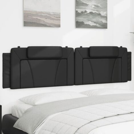 Cabecero de cama acolchado Viana cuero sintético negro 200 cm vidaXL (1/5)