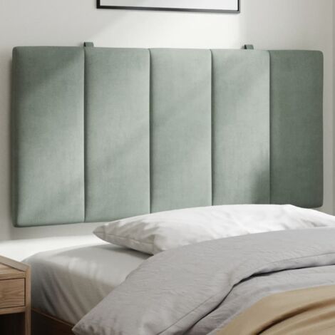 Cabecero de cama acolchado Hanko terciopelo gris claro 100 cm vidaXL