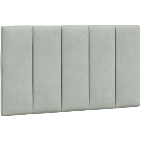 Cabecero de cama acolchado Hanko terciopelo gris claro 90 cm vidaXL
