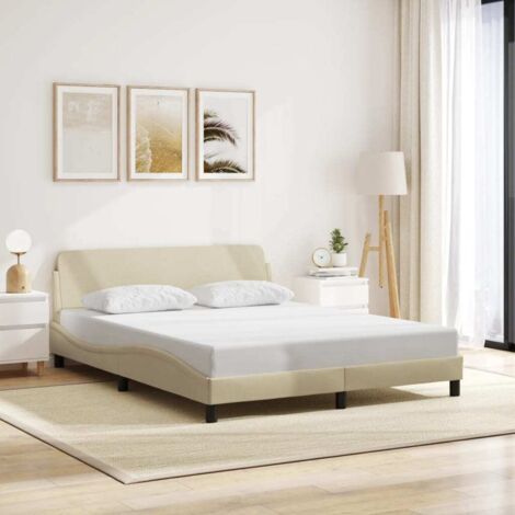 Estructura de cama Dover tela color crema 160x200 cm vidaXL (1/5)