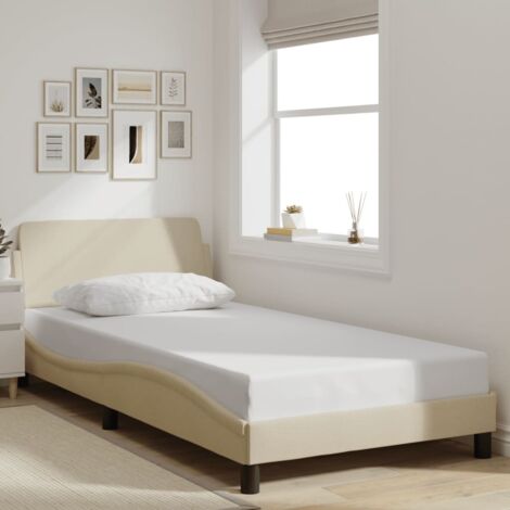 Estructura de cama Dover tela crema 100x200 cm vidaXL (1/5)