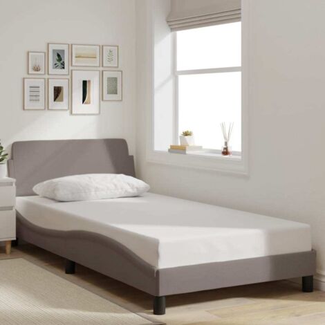 Estructura de cama Dover tela gris taupe 100x200 cm vidaXL (1/5)