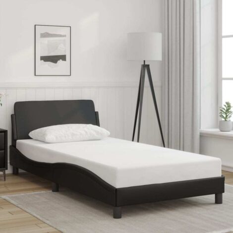 Estructura de cama Dover cuero sintético negro 100x200 cm vidaXL (1/5)