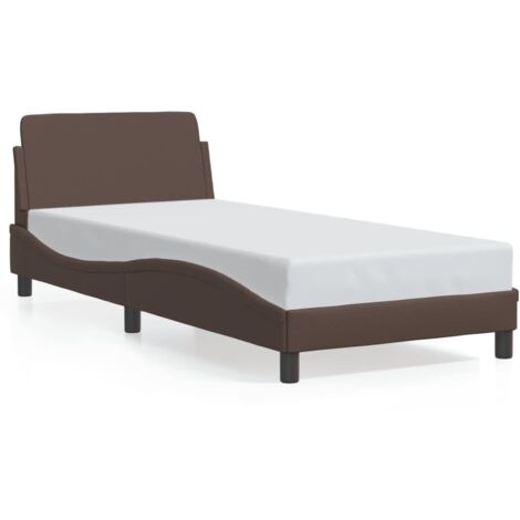Estructura de cama Dover cuero sintético marrón 90x190 cm vidaXL (1/5)