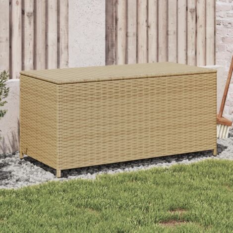 Caja de almacenaje de jardín ratán sintético beige mezcla 190L vidaXL