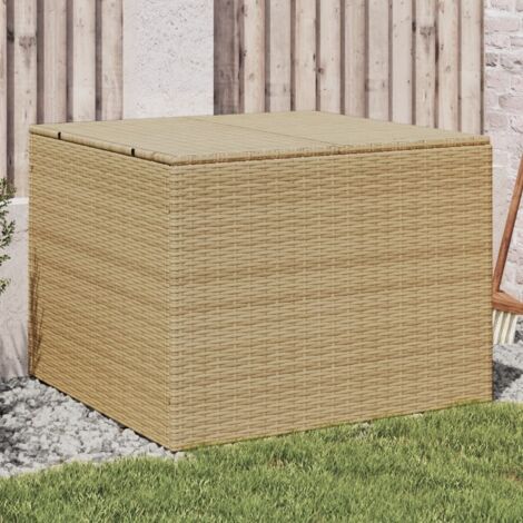 Caja de almacenaje de jardín ratán sintético beige mezcla 291L vidaXL