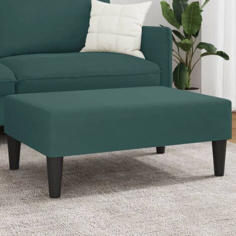 Reposapiés de terciopelo verde oscuro 77x55x31 cm vidaXL