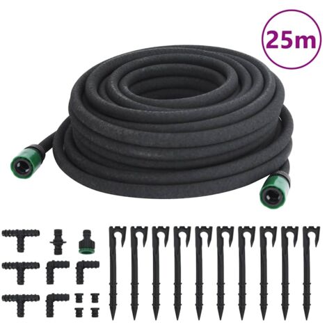 Manguera porosa para jardín caucho negro 16 mm 25 m vidaXL