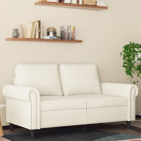 Sofá de 2 plazas terciopelo color crema 120 cm vidaXL