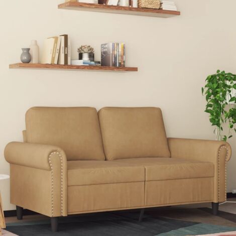 Sofá de 2 plazas terciopelo marrón 120 cm vidaXL