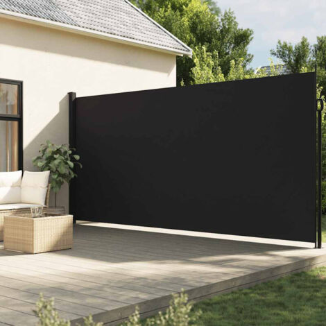 Toldo lateral retráctil negro 200x600 cm vidaXL