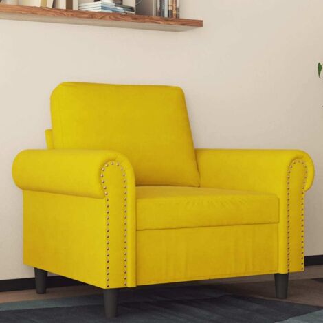 Sillón de terciopelo amarillo 60 cm vidaXL (1/5)