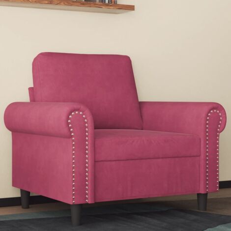 Sillón de terciopelo rojo tinto 60 cm vidaXL