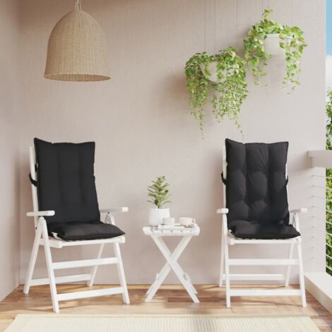Cojines de silla con respaldo alto 2 uds tela Oxford negro vidaXL