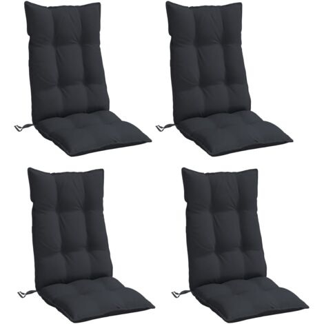 Cojines de silla con respaldo alto 4 uds tela Oxford negro vidaXL