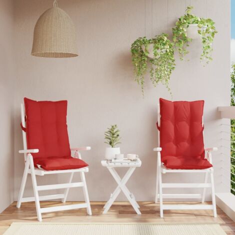Cojines de silla con respaldo alto 2 uds tela Oxford rojo vidaXL