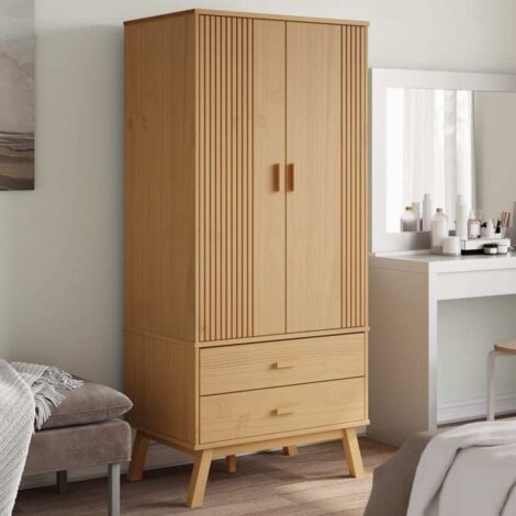 Armario OLDEN madera maciza de pino marrón 76,5x53x172 cm vidaXL