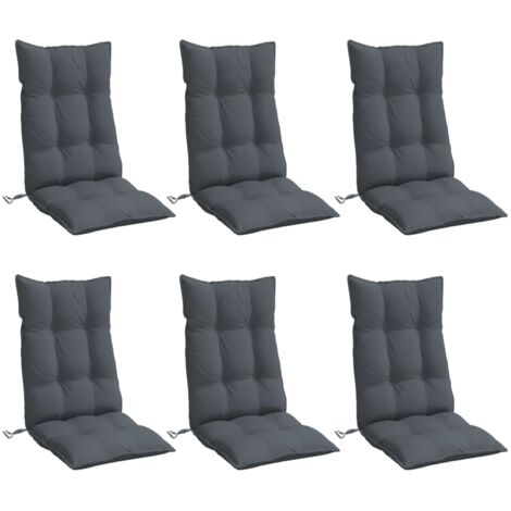 Cojines de silla respaldo alto 6 uds tela Oxford gris antracita vidaXL