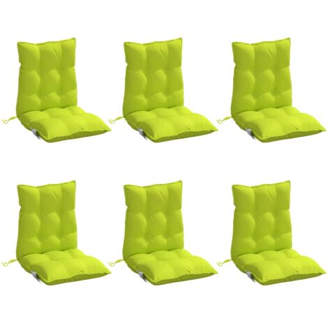 Cojines para silla respaldo bajo 6 uds tela Oxford verde brillo vidaXL