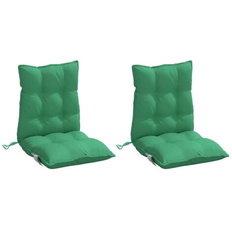 Cojines para silla con respaldo bajo 2 uds tela Oxford verde vidaXL