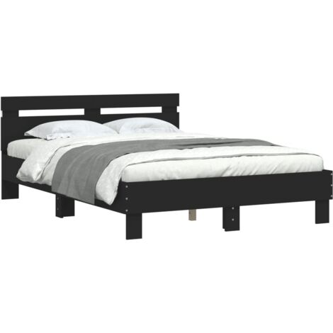 Estructura de cama con cabecero y luces LED negro 120x190 cm vidaXL (1/5)