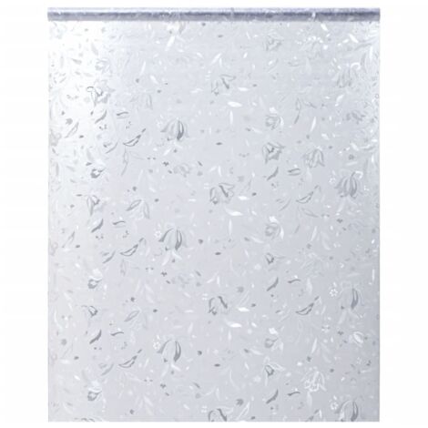 Lámina de Ventana Esmerilada Película Privacidad patrón de flor PVC vidaXL