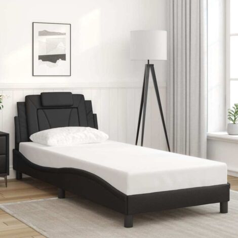 Estructura de cama Viana sin colchón cuero sintético negro 80x200 cm vidaXL (1/5)