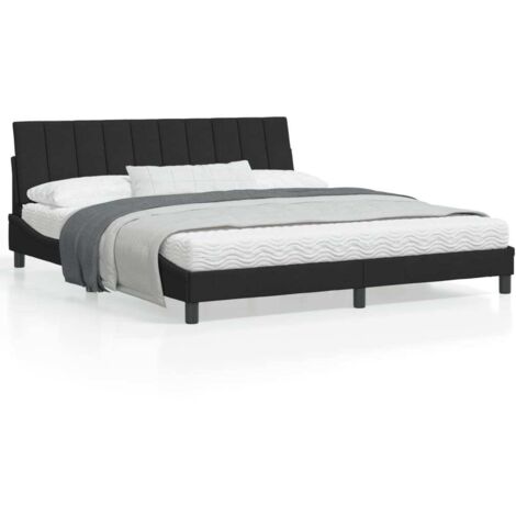 Estructura de cama con LED sin colchón Hanko terciopelo negro 180x200 cm vidaXL (1/5)