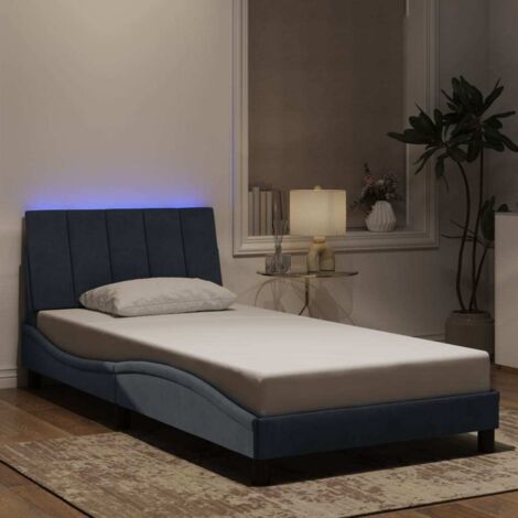 Estructura de cama con LED sin colchón Hanko terciopelo gris oscuro 100x200 cm vidaXL (1/5)
