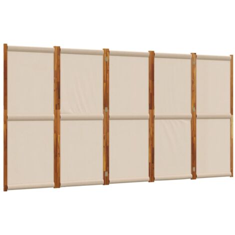 Biombo divisor de 5 paneles gris taupe 350x180 cm vidaXL