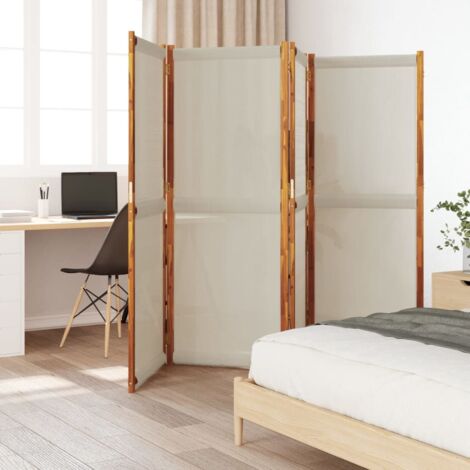Biombo divisor de 4 paneles gris claro 280x180 cm vidaXL