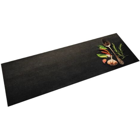 Alfombra de cocina lavable terciopelo dibujo especias 60x180 cm vidaXL