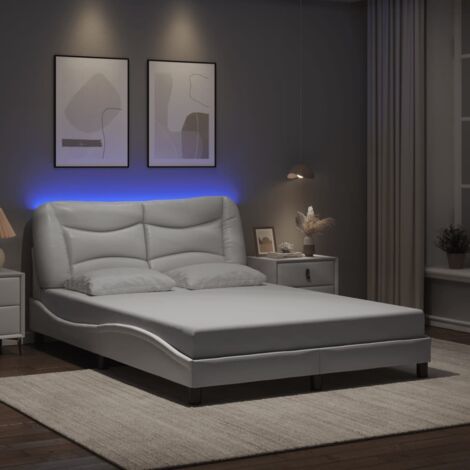 Estructura de cama con LED sin colchón Hvar blanco 120x200 cm vidaXL (1/5)