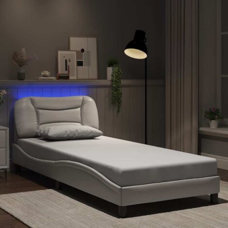 Estructura de cama con LED sin colchón Hvar blanco 80x200 cm vidaXL (1/5)
