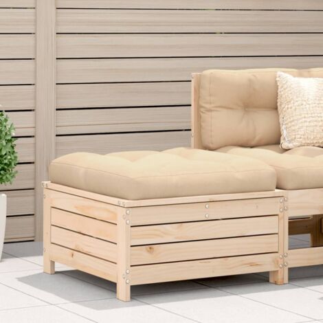 Taburete de jardín con cojín madera maciza de pino vidaXL