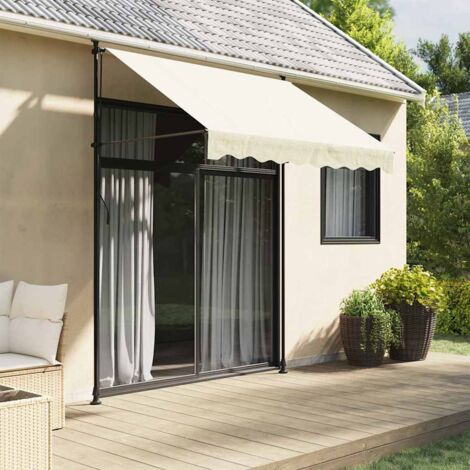 Toldo retráctil tela y acero crema 200x115 cm vidaXL
