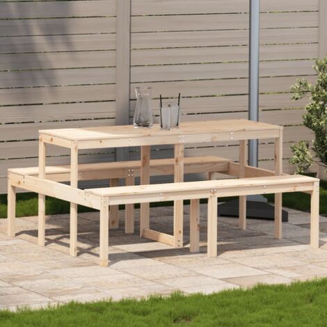 Mesa de pícnic madera maciza de pino 160x134x75 cm vidaXL