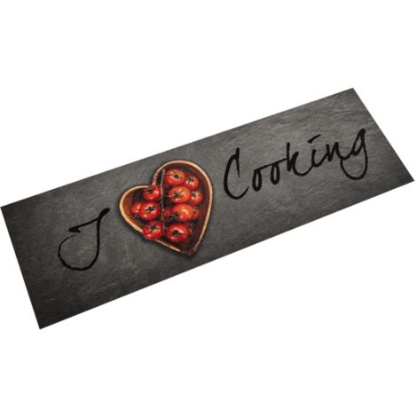 Alfombra de cocina lavable terciopelo texto Cooking 45x150 cm vidaXL