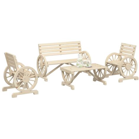 Juego de muebles de jardín 4 piezas madera maciza de abeto vidaXL (1/5)