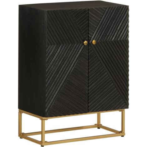 Aparador de hierro y madera maciza de mango negro 55x30x76 cm vidaXL (1/5)
