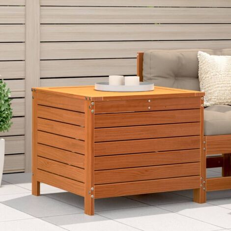 Taburete de jardín madera de pino marrón cera 62x63,5x53,5 cm vidaXL