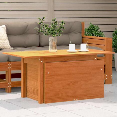 Mesa de jardín madera maciza de pino marrón cera 100x50x75 cm vidaXL