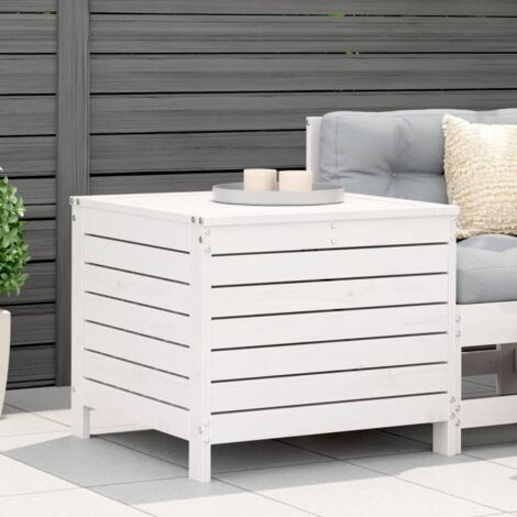 Taburete de jardín madera maciza de pino blanco 62x63,5x53,5 cm vidaXL