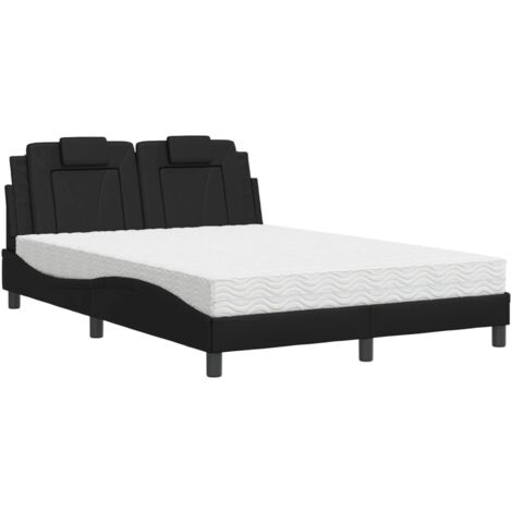 Cama Viana con colchón cuero sintético negro 120x200 cm vidaXL (1/5)