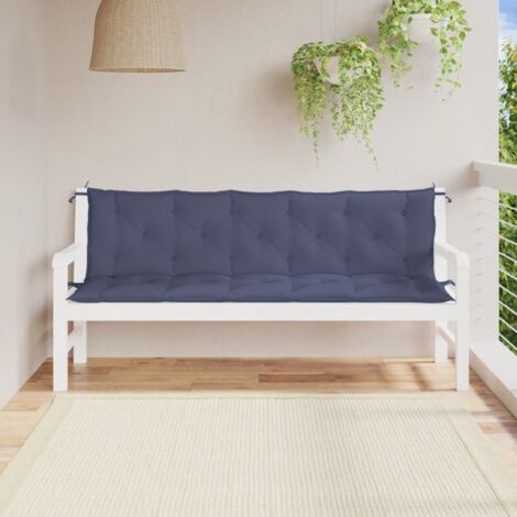Cojines banco jardín 2 uds tela Oxford azul marino 180x50x7 cm vidaXL