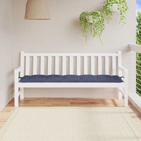 Cojín para banco de jardín tela Oxford azul marino 180x50x7 cm vidaXL